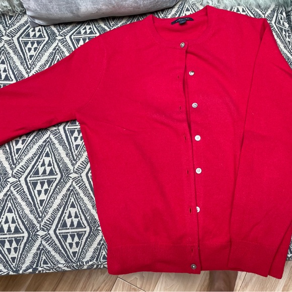 Lands End red 100% cashmere twin set size small - Picture 1 of 5